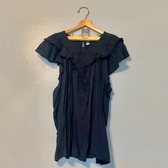 Black Ruffled Blouse - Picture 1 of 5